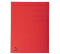 Exacompta - 448003E - Pack de 50 subcarpetas rígidas impresas con 3 solapas Forever® 280 g/m² - 100% reciclado y certificado Blue Angel - Dimensiones 24 x 32 cm para formato A4 - color rojo