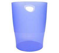 Exacompta -45310D - Set de 8 papeleras con asas ECOBIN - gran capacidad 15 litros - dimensiones 26,3 x 26,3 x 33,5 cm - 1 año de garantía - Azul hielo translúcido
