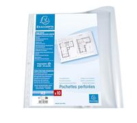 Exacompta 50 fundas perforadas PP liso 9/100 mm abertura superior incoloro