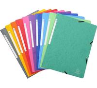 Exacompta, 50 hojas, carpeta con goma elástica, sin solapa, 400 g/m2, formato A4, colores surtidos, modelo 5510E