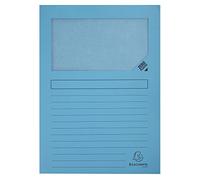 Exacompta 50162E - Lote de 100 Subcarpetas Super 180 con Ventana e Impresas, Color Azul