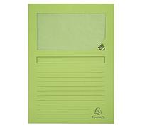 Exacompta 50253E - Lote de 25 Subcarpetas Forever 120 con ventana e impresas, Color Verde