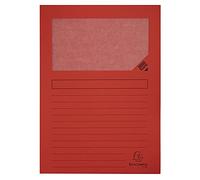 Exacompta 50255E - Lote de 25 Subcarpetas Forever 120 con ventana e impresas, Color Rojo