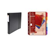 Exacompta 51234E - Archivador de anillas (polipropileno reciclado, con bloc de notas) + Intercalaires con Pochette Exactive Polypropylene Haute Resistance 20/100e 5 Positions - A4