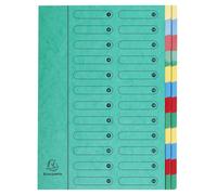 Exacompta 5124E, carpeta de organización con sistema de acordeón, 24 compartimentos, formato A4, color verde