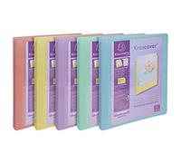 Exacompta - 51779E - 1 Juego de 5 Carpetas Pastel Kreacover Semirrígidas en Polipropileno Translúcido - 4 Anillos Diam 30 mm - Formato Externo 32 x 26,8 cm