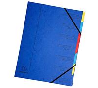 Exacompta Clasificador grapado con gomas 54072E 7 compartimentos azul