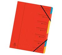 Exacompta Carpeta 54075E con 7 separadores, tamaño A4, color rojo