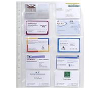 Exacompta 55046E - Bolsa de 10 fundas con multitaladros para tarjetas de visita, A4