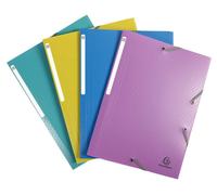 Exacompta 55190E, paquete de 4 fundas tipo "archivero" premium, "Forever Young", fabricadas en polipropileno opaco, con 3 solapas y 2 gomas elásticas, formato DIN A4, de colores variados