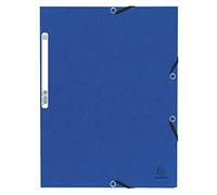 Exacompta 55302E - Carpeta con gomas 3 solapas cartulina lustrada, A4, color azul, 1 unidad