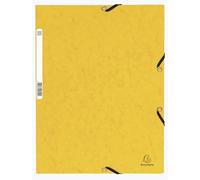 Exacompta - 55309E - Pack de 10 subcarpetas con gomas elásticas - bolsillos con 3 solapas - en cartulina brillo 355 g/m2 - dimensiones 24 x 32 cm para documentos en formato A4 - color amarillo