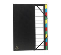Exacompta 55341E - Clasificadora con tapa dura (12 posiciones, cierre elástico), color negro