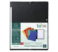 Exacompta 55411E - Pack de 10 carpetas con goma, color negro