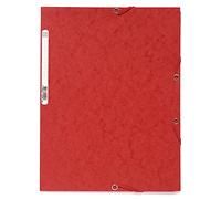 Exacompta - 55505E - Caja de 25 subcarpetas 3 solapas elásticas cartulina brillo 400g/m2 - A4 - Rojo