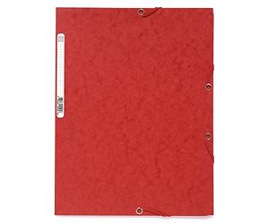 Exacompta - 55505E - Caja de 25 subcarpetas 3 solapas elásticas cartulina brillo 400g/m2 - A4 - Rojo