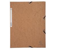 Exacompta - 55524E - Caja de 25 subcarpetas con gomas elásticas - bolsillos con 3 solapas - en cartulina brillo 400 g/m2 - dimensiones 24 x 32 cm para documentos en formato A4 - color tabaco