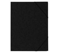 Exacompta Carpetas elásticas 555411E – Lote 5 sin solapas, líneas impresas, cartulina 355 g/m2 negro
