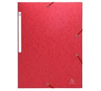 Exacompta 55755E Paquete De 10 Carpetas De Carton Con Gomas Rojo Scotten 425g, 10 Unidades