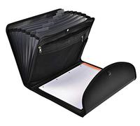 Exacompta Clasificador Exafolio 55834E con porta bloc y maletín Exactive, 6 compartimentos, negro