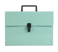 Exacompta - 56763E - 1 clasificador de maletas con asa Aquarel - fuelle reforzado multicolor - cierre de botón clip - 18 compartimentos - tamaño 32x24 cm - para A4 - color verde pastel