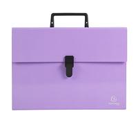 Exacompta - 56765E - 1 clasificador de maletas con asa Aquarel - fuelle reforzado multicolor - cierre con botón clip - 18 compartimentos - tamaño 32x24 cm - para A4 - color malva