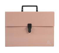 Exacompta - 56767E - 1 clasificador de maletas con asa Aquarel - fuelle reforzado multicolor - cierre de botón clip - 18 compartimentos - tamaño 32x24 cm - para A4 - color coral