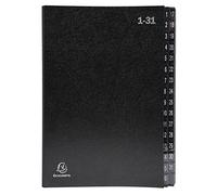 Exacompta 57032e Pult carpeta ordonator, A4, 32 compartimentos, 24 x 34 cm, cartón, negro