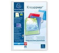 Exacompta - 5788E - 1 Protector de documentos Kreacover Chromaline - 80 bolsillos de cristal liso - 160 vistas - para A4 - tamaño 24 x 32 cm - cubierta de polipropileno semirrígido - incoloro