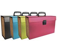 Exacompta - 58420E - 1 clasificador de maletas con asa Economic - tapa forrada de papel - cierre con pulsador - 20 compartimentos - tamaño 38,5x25x12cm - colores aleatorios