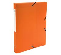 Exacompta 59689E, paquete de 8 cajas de almacenamiento OPAK, opacas, con goma elástica, para documentos DIN A4, color naranja
