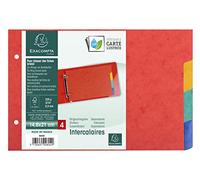 Exacompta 804E Separadores para carpetas de anillas de fichas bristol de cartulina lustrada Colores Vivos, 14,8 x 21 cm
