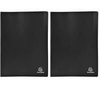 Exacompta 8541E - Carpeta de 40 fundas PVC, A4, color negro (Paquete de 2)