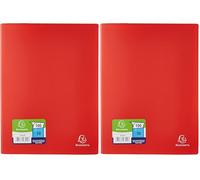 Exacompta 8555E - Carpeta de 50 fundas PVC, A4, color rojo (Paquete de 2)
