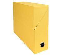 Exacompta 89529E - Caja para proyectos (lomo de 90 mm, papel recubierto de tela), color amarillo