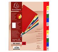 Exacompta - 92E - Separadores de polipropileno con 12 pestañas impresos mensualmente de enero a diciembre a color - Ficha imprimible - Formato a archivo A4 maxi