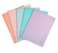Exacompta AQUAREL - Cuaderno semirrígido de polipropileno (A4, 40 bolsillos, 12 unidades), varios colores