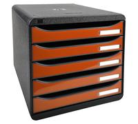Exacompta, archivador de cajones Big-Box Plus, color mandarina, formato DIN A4, con 5 cajones