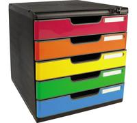 Exacompta, archivador de cajones MODULO 331798D, formato A4, 5 cajones, de colores, con cerradura