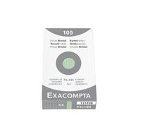 Exacompta Bristol - Tarjeta de registro, Cuadrícula (5x5), A7, paquete de 100 tarjetas, Cuadrícula (5x5), Verde, A7, paquete de 100 tarjetas