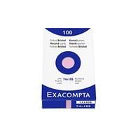 Exacompta Bristol - Tarjeta de registro, Liso, A7, paquete de 100 tarjetas, Liso, Rosa, A7, paquete de 100 tarjetas