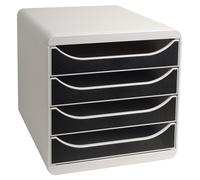 EXACOMPTA, caja de almacenamiento con cajones BIG-BOX, 4 cajones, color gris claro