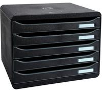 EXACOMPTA, caja de almacenamiento con cajones BIG-BOX PLUS, 5 cajones, color negro
