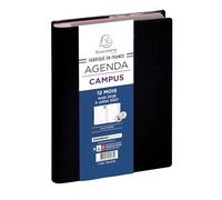 Exacompta Campus Forum - Agenda escolar, Agosto 2018 - Julio 2019, formato diario, Negro 12 x 17 cm