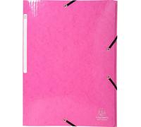 Exacompta, carpeta de 25 hojas con goma elástica, 3 solapas, formato Maxi, 425 g/m2, color rosa, modelo 55824E