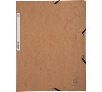 Exacompta, carpeta de 25 hojas, tipo "chemise", con 3 pestañas, goma elástica, gramaje de 400 g/m2, formato A4, color tabaco, modelo 55524E