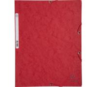 Exacompta, carpeta de 25 hojas, tipo "chemise", con 3 pestañas, goma elástica, gramaje de 400 g/m2, formato A4, color rojo, modelo 55505E