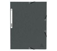Exacompta, carpeta de 50 hojas con goma elástica, 3 solapas, cartulina plastificada, 355 g/m², color gris, modelo 55313E