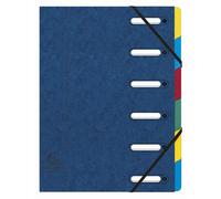 Exacompta, carpeta de organización tipo "armónica", con goma elástica, colección Colorspan, 6 compartimentos, formato DIN A4, color azul