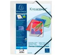 Exacompta Carpeta Kreacover con gomas y 3 solapas A4 Incolora (Set de 25)